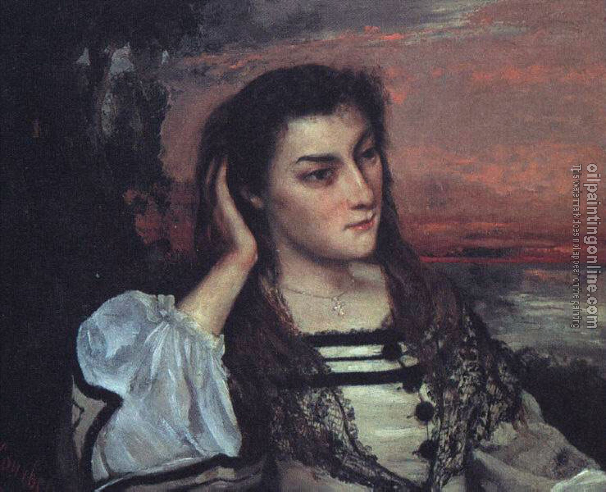 Courbet, Gustave - Portrait of Gabrielle Borreau( The Dreamer)
